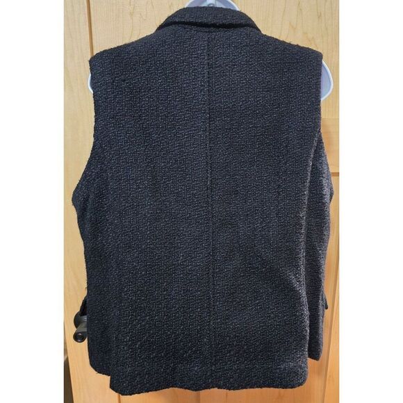 Coldwater Creek Womens Black Textured Buttoned Vest With Pockets Size XL goth - Picture 5 of 7